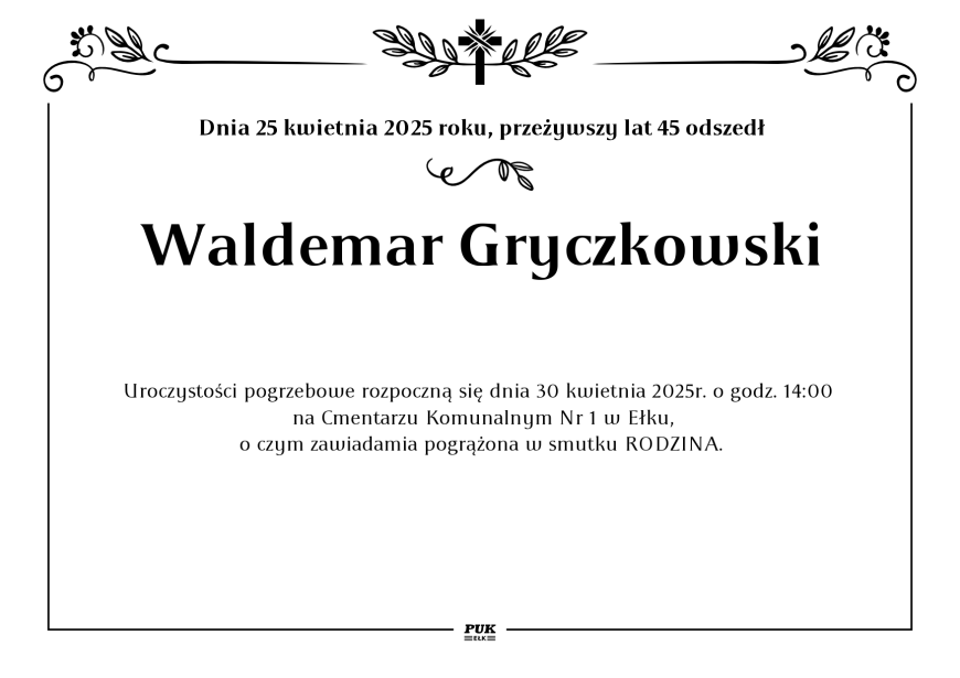 Waldemar Gryczkowski - nekrolog
